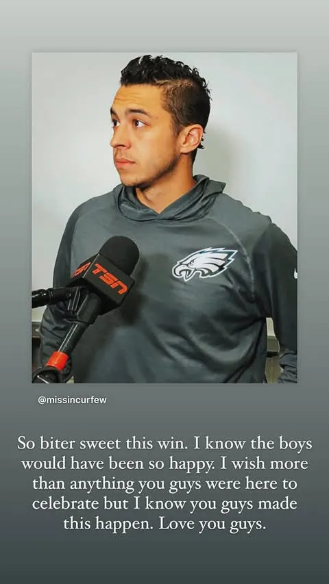 Katie Gaudreau Calls Eagles Super Bowl Bittersweet Says Johnny and Matthew Made This Happen 146 153