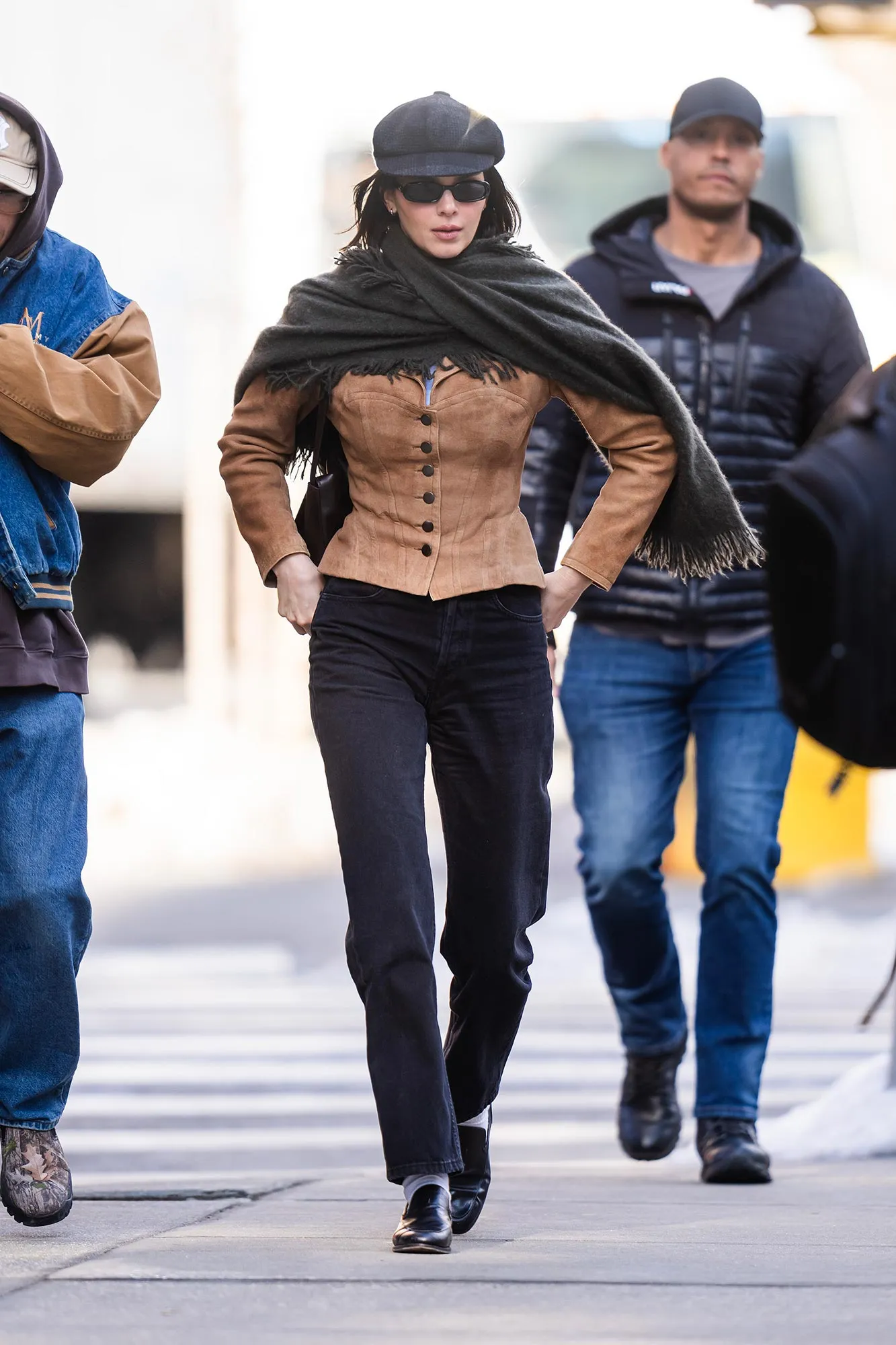 Kendall Jenner Takes the NYFW Scarf Trend to New Heights Twice