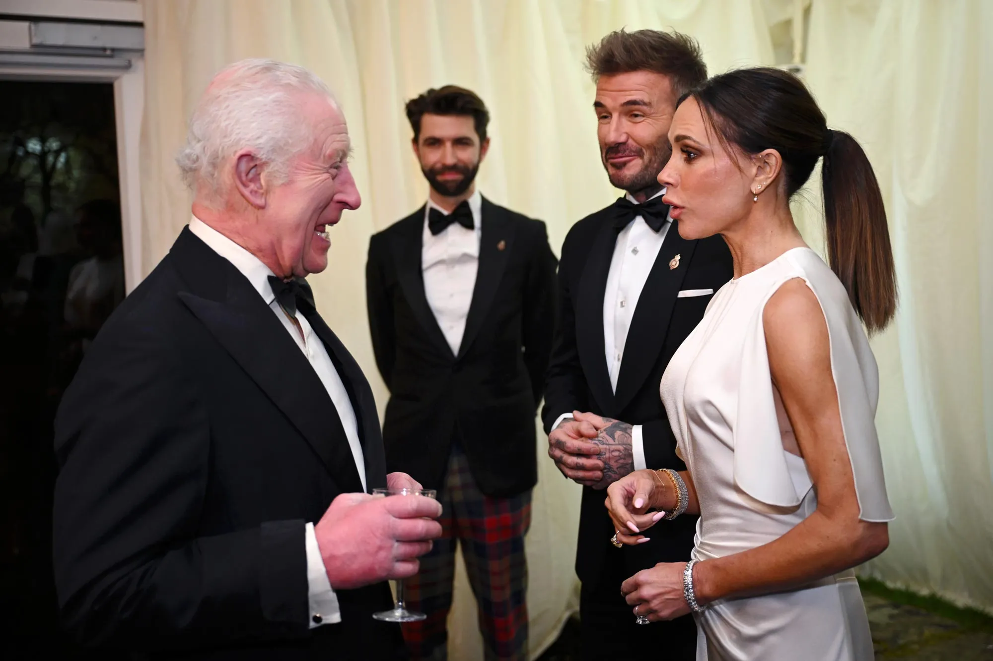King Charles III and Queen Camilla Dine With Stanley Tucci David and Victoria Beckham and More at Their Estate