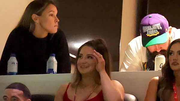 Kylie and Jason Kelce attends Super Bowl LIX at Caesars Superdome