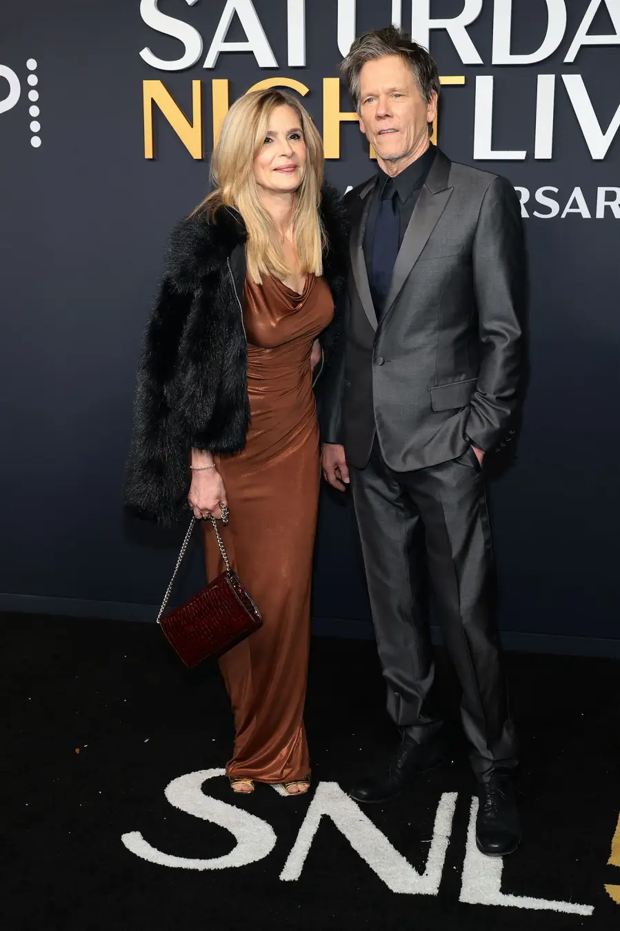 Kyra Sedgwick and Kevin Bacon SNL50 The Anniversary Special Saturday Night Live Red Carpet Arrival SNL 50