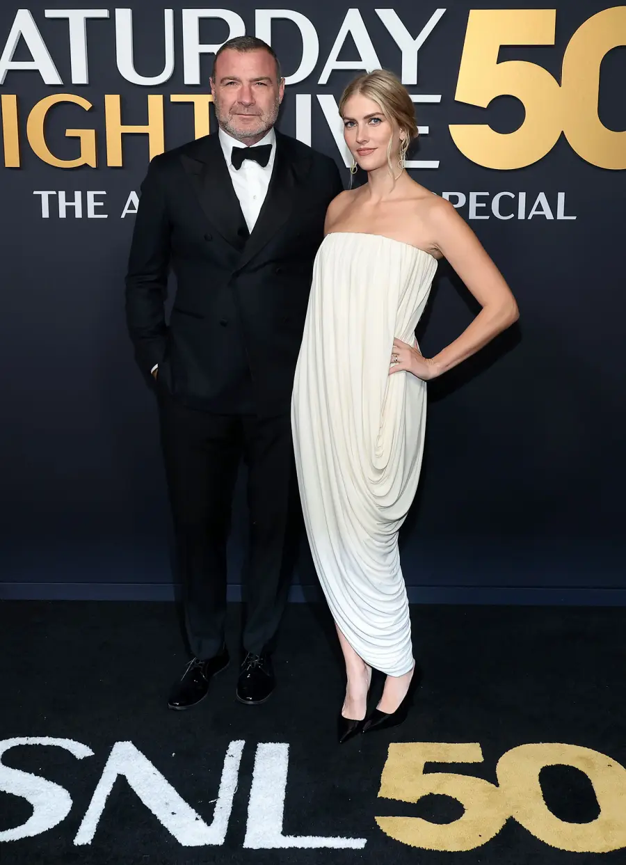Liev Schreiber and Taylor Neisen SNL50 The Anniversary Special Saturday Night Live Red Carpet Arrival SNL 50