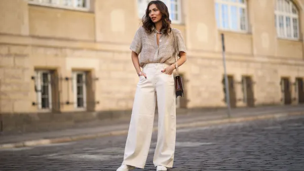 BERLIN, GERMANY - MAY 06: Masha Sedgwick (Maria Astor) wearing Nobi Talai blouse, Agneel bag, Closed jeans and Coach sneaker on May 06, 2020 in Berlin, Germany.