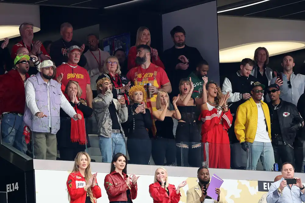 Look Back at Who Taylor Swift Brought to the 2024 Super Bowl Andrea Swift Lana Del Rey Ice Spice Donna Kelce Jason Kelce Blake Lively