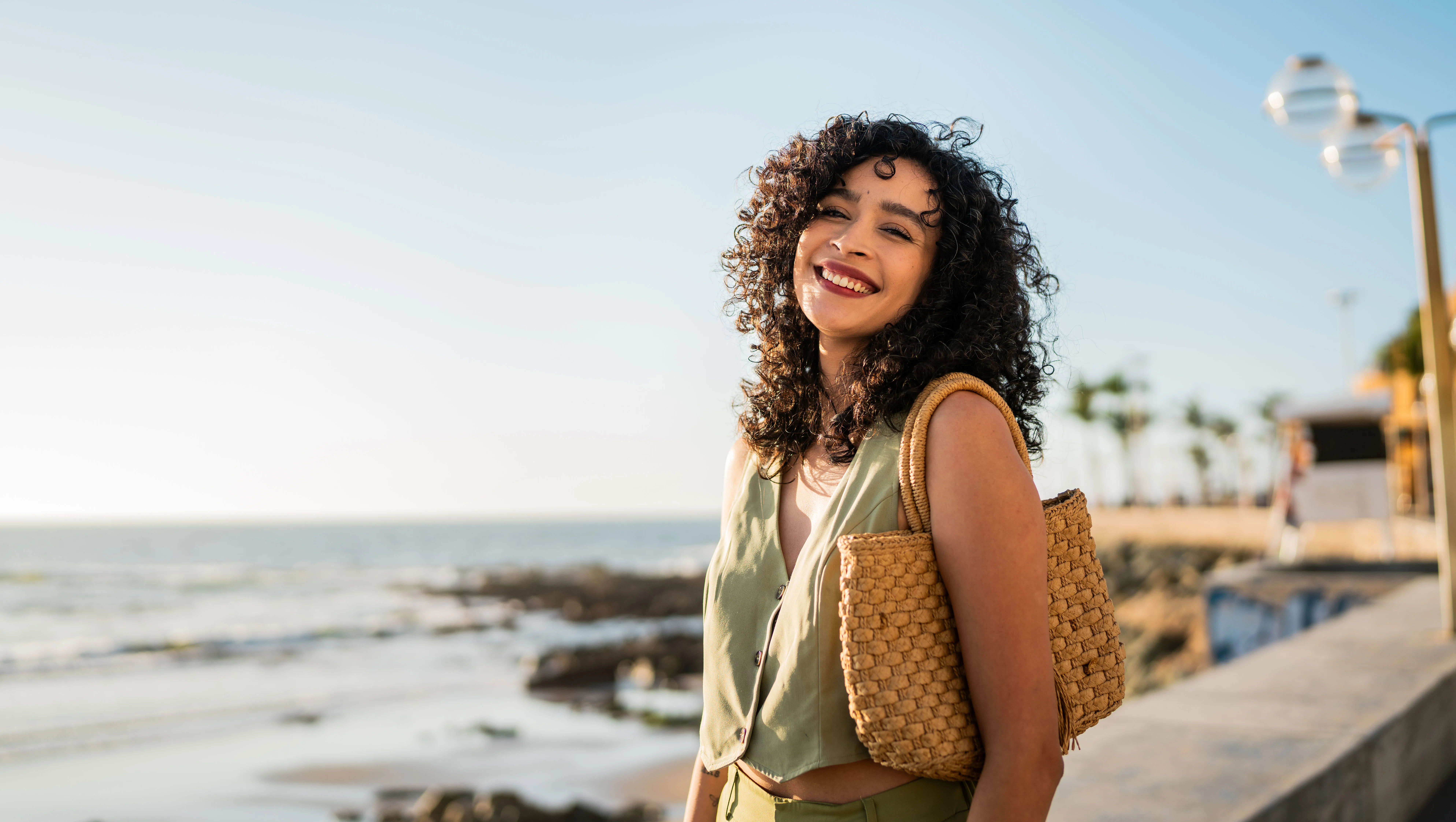 Portrait of young woman outdoors