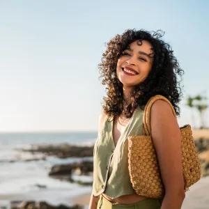 Portrait of young woman outdoors