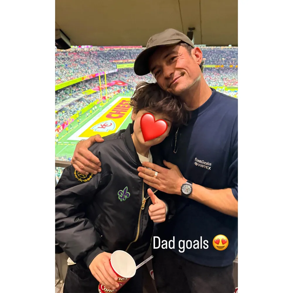 Orlando Bloom Shares Rare Snap of Son Finn at Super Bowl