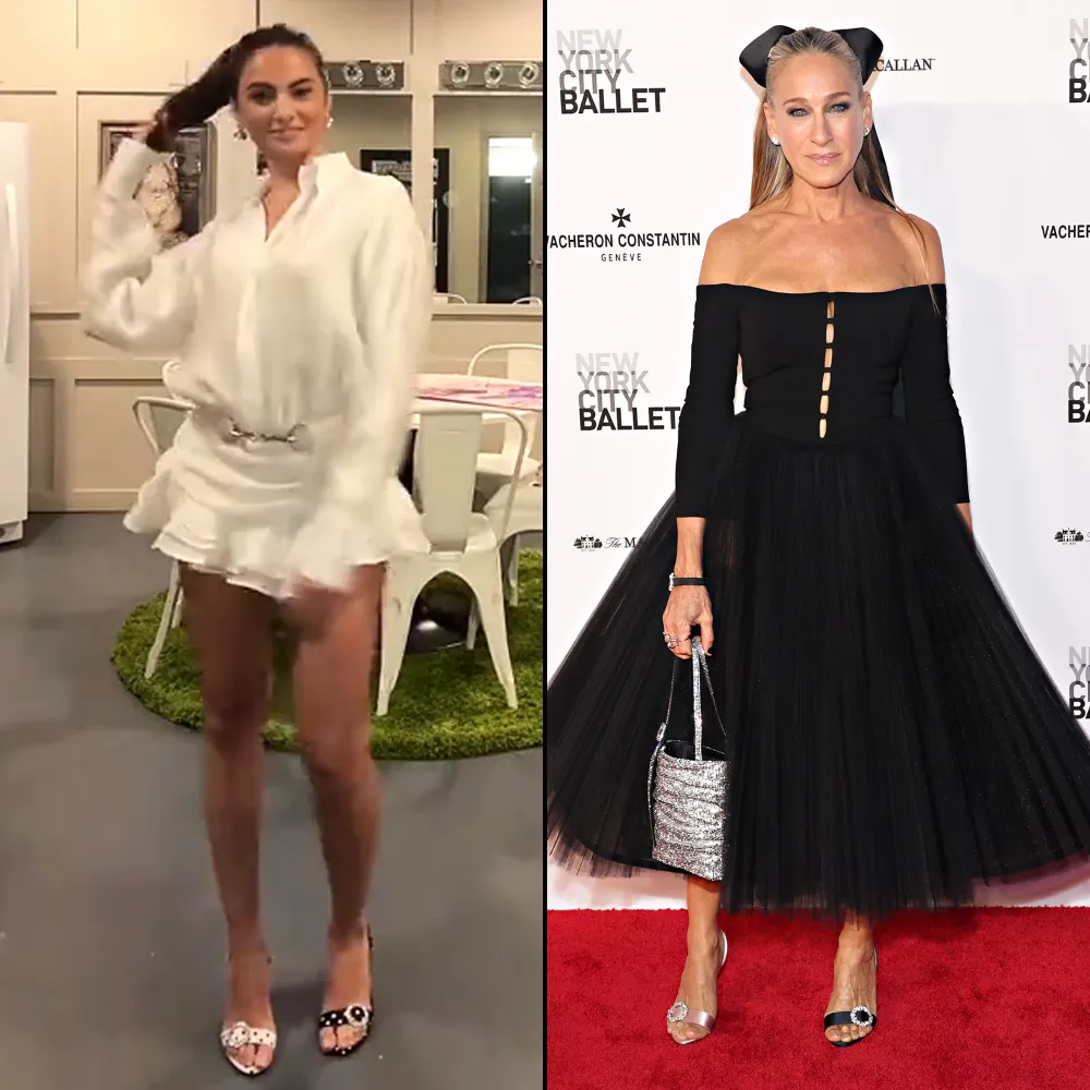 Paige DeSorbo Has Carrie Bradshaw Moment in Mismatch Heels