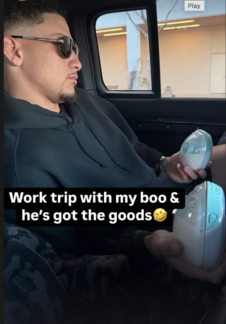 Patrick Mahomes Carries Brittany Breast Milk in car