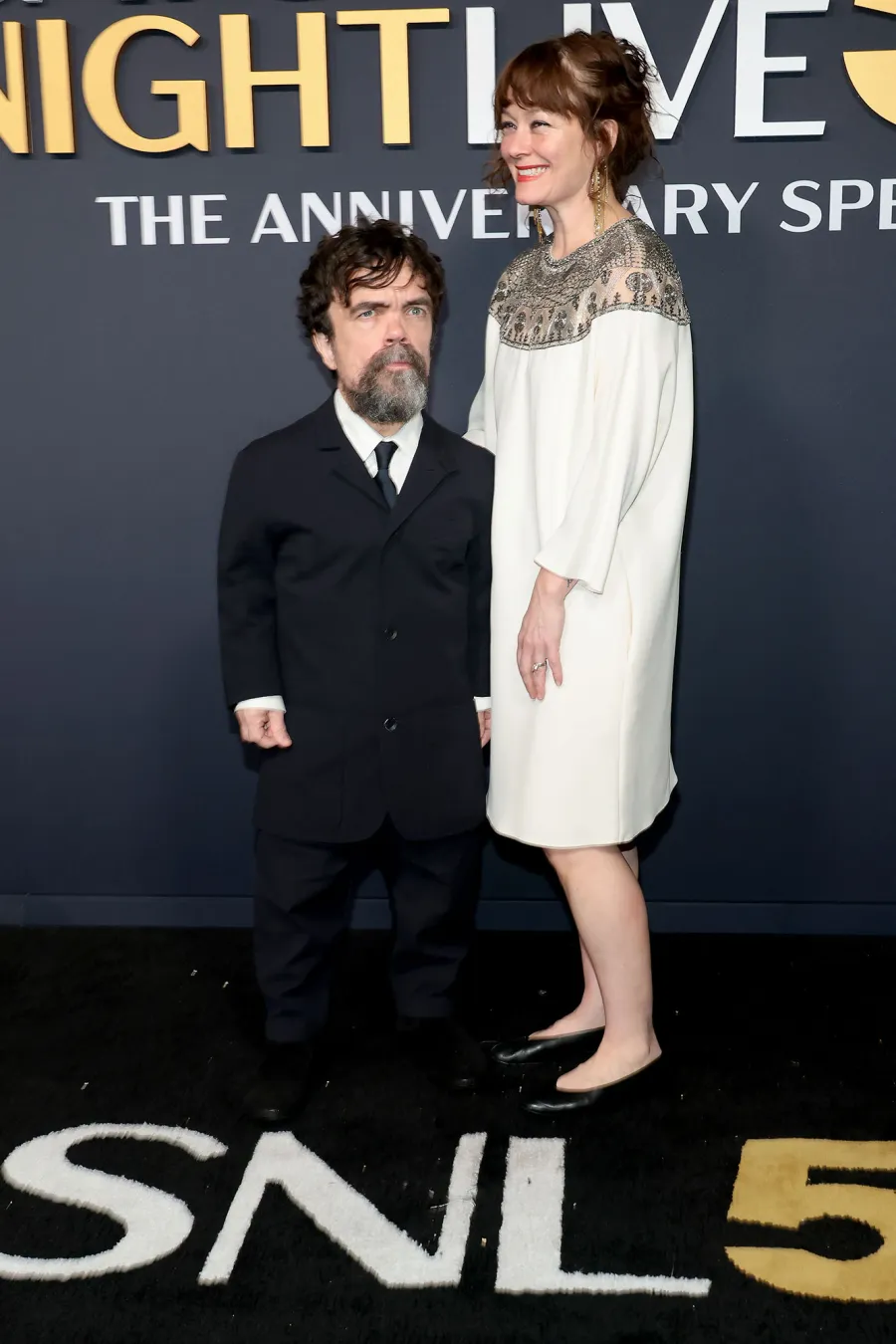 Peter Dinklage and Erica Schmidt SNL50 The Anniversary Special Saturday Night Live Red Carpet Arrival SNL 50