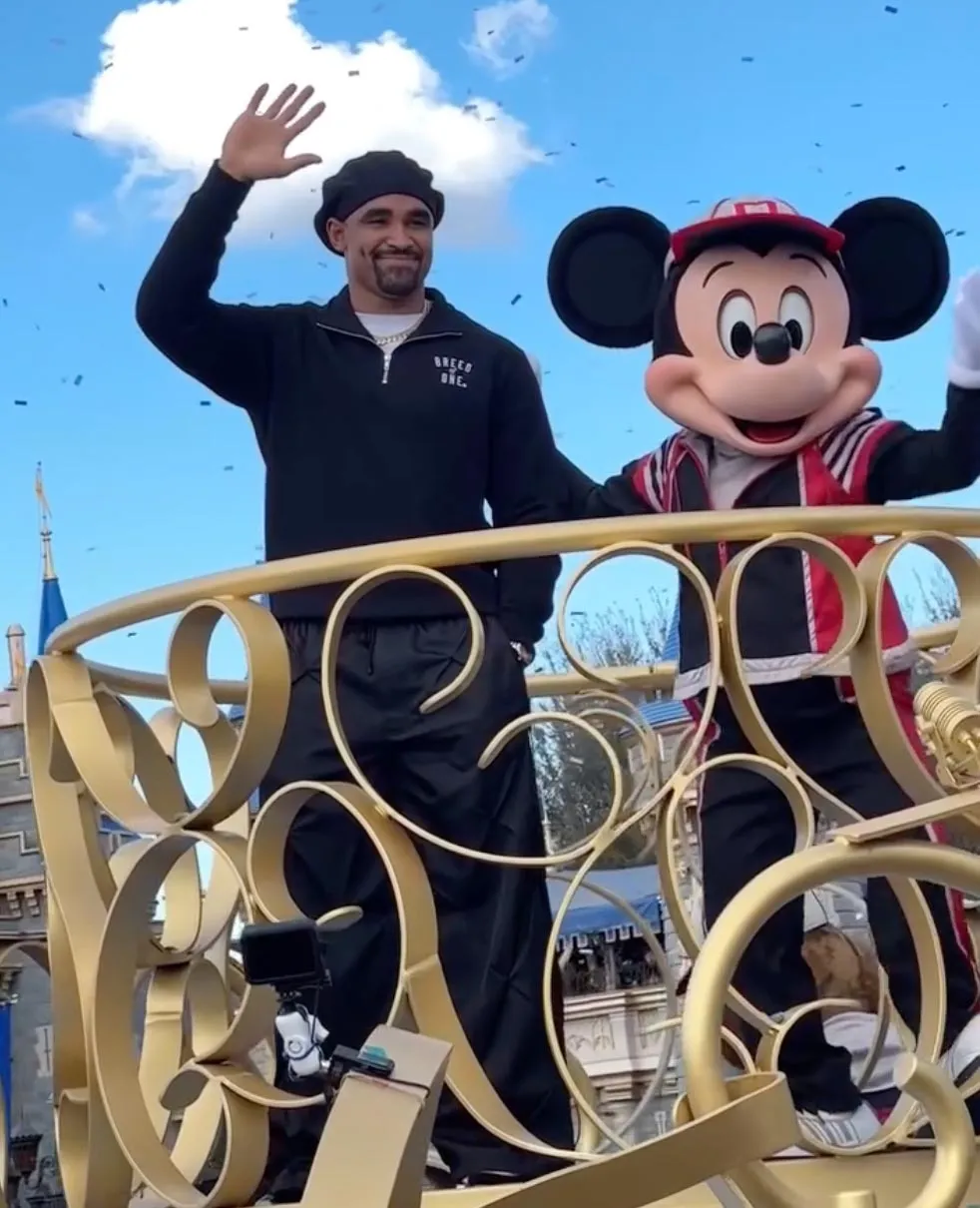 Philadelphia Eagles QB Jalen Hurts and Fiancee Bry Burrows Visit Disney World After Super Bowl Win
