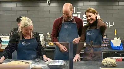 Prince William and Kate Middleton Wear Matching Aprons to Make Welsh Cakes