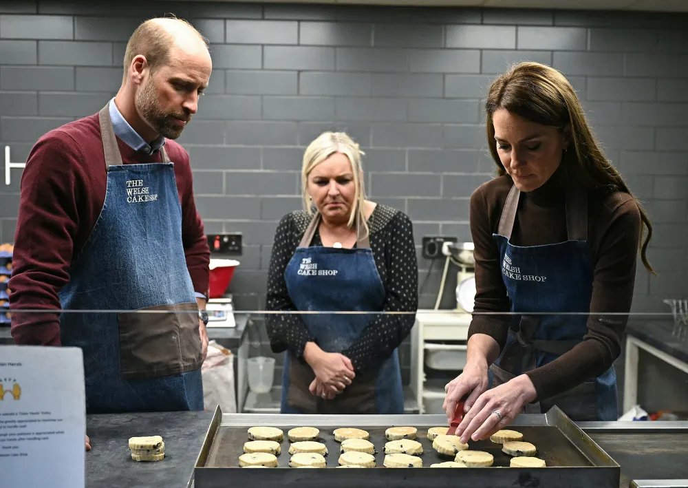 Prince William and Kate Middleton Wear Matching Aprons to Make Welsh Cakes