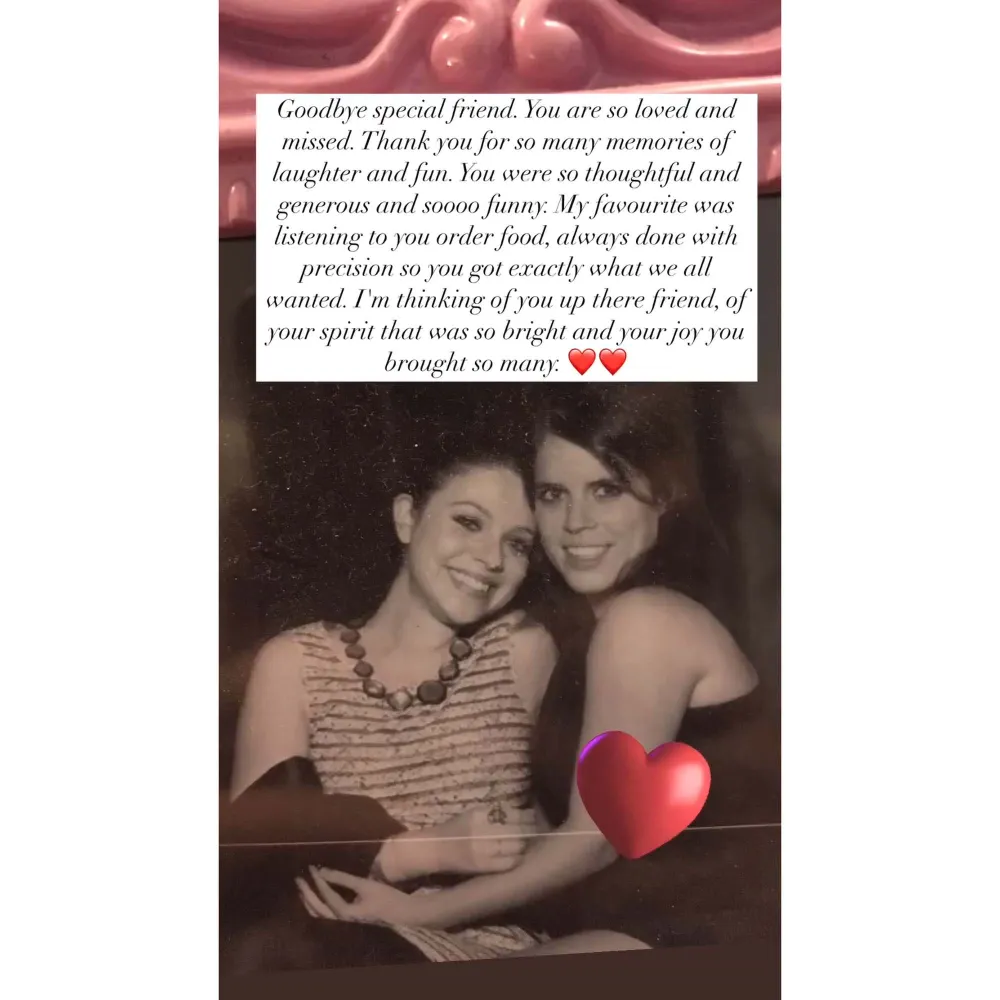 Princess Eugenie Mourns Michelle Trachtenberg