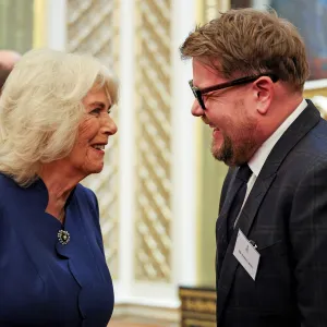Queen Camilla Hosts A List Party With Cate Blanchett Andrew Garfield James Corden and More at Buckingham Palace 1