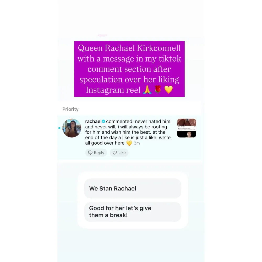 Rachael Kirkconnell Addresses Liking Matt James IG Post After Breakup