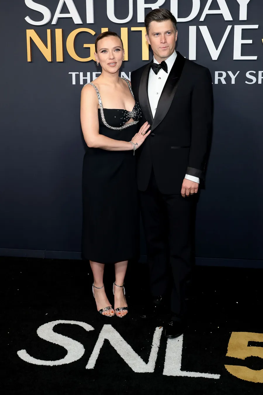 Scarlett Johansson and Colin Jost SNL50 The Anniversary Special Saturday Night Live Red Carpet Arrival SNL 50