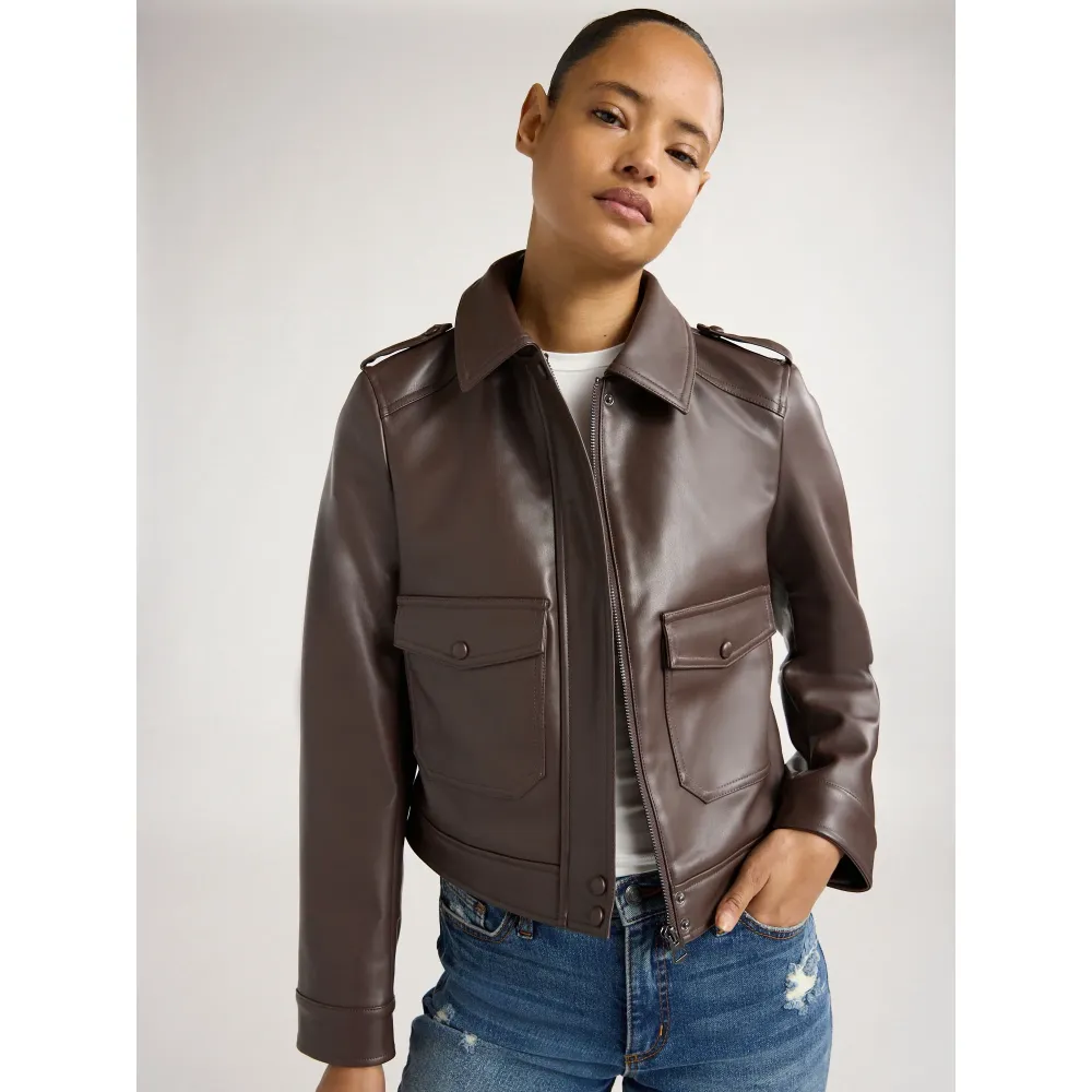 faux leather jacket