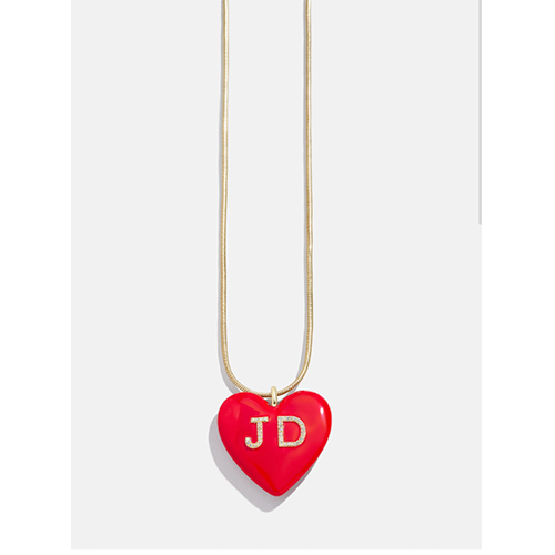 BaubleBar Custom Initial Enamel Heart Pendant