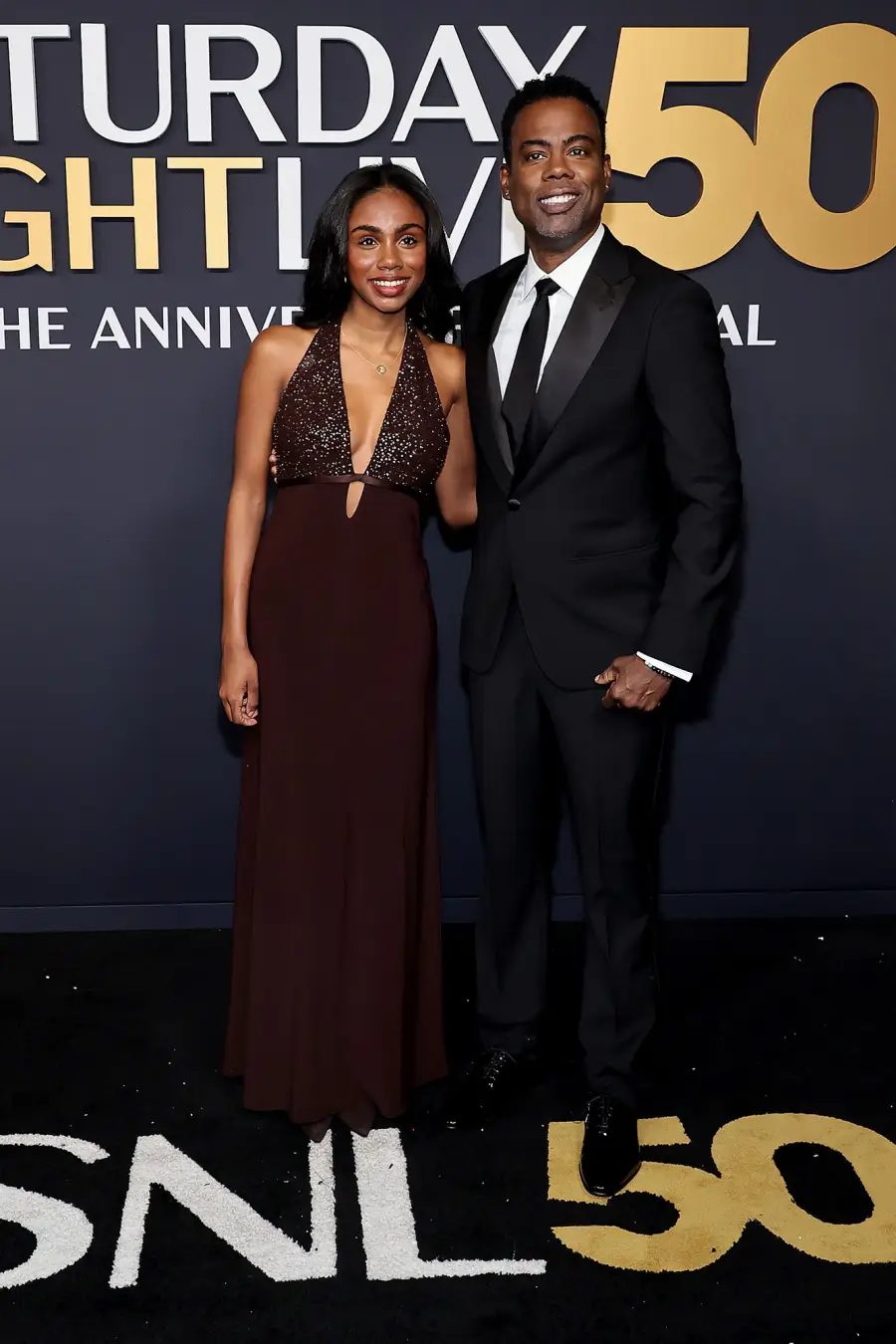 Zahra Rock and Chris Rock SNL50 The Anniversary Special Saturday Night Live Red Carpet Arrival SNL 50