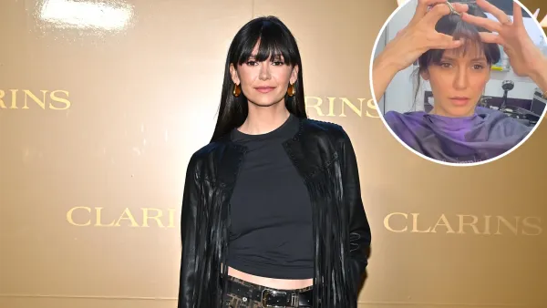 Nina Dobrev Cuts Her Own Bangs