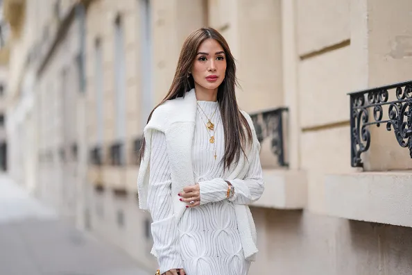 woman wearing white sweater dress