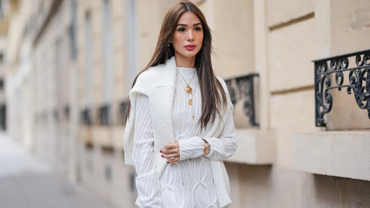 woman wearing white sweater dress