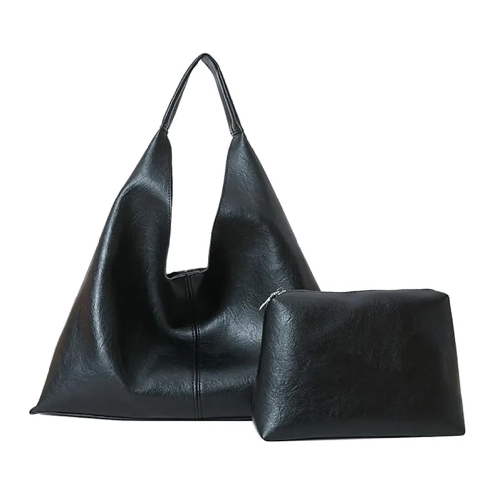 Caissip Slouchy PU Leather Hobo Bag