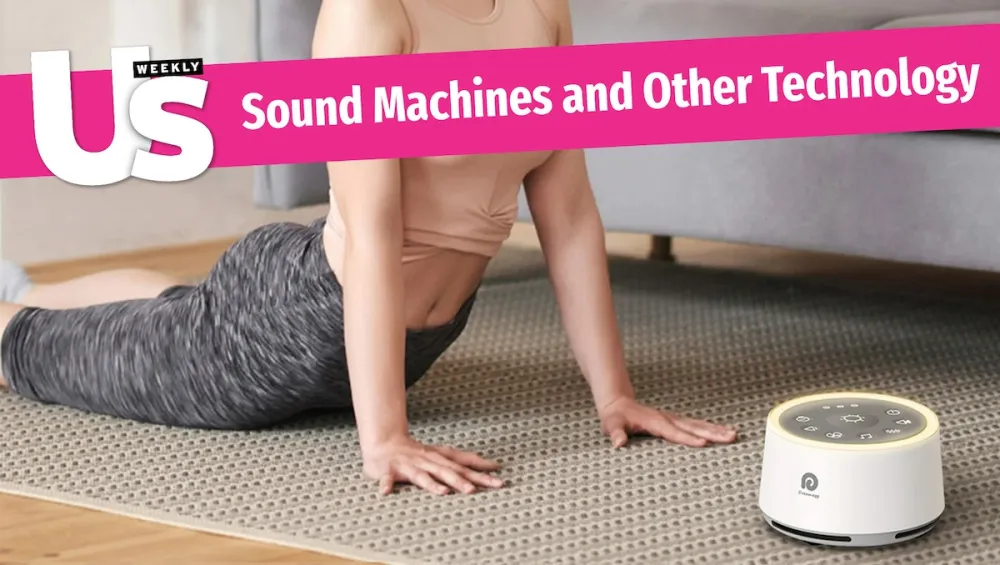 Sound machine and someone doing yoga