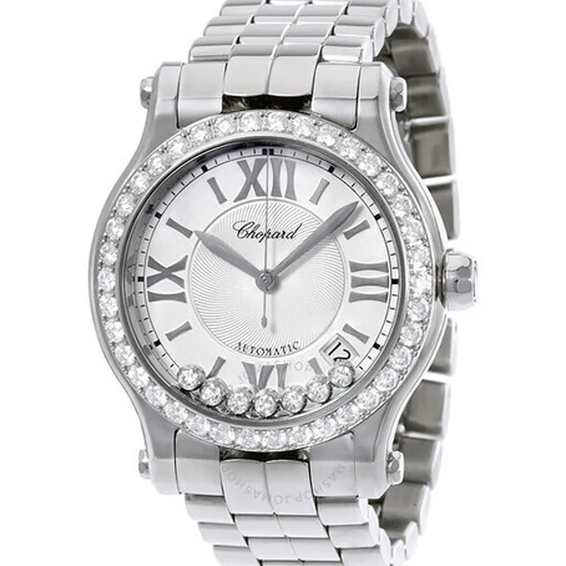 Chopard Happy Sport Medium Stainless Steel and Diamond Watch