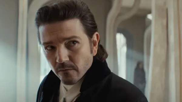 Digeo Luna looks at the camera in a scene from Andor Season 2.