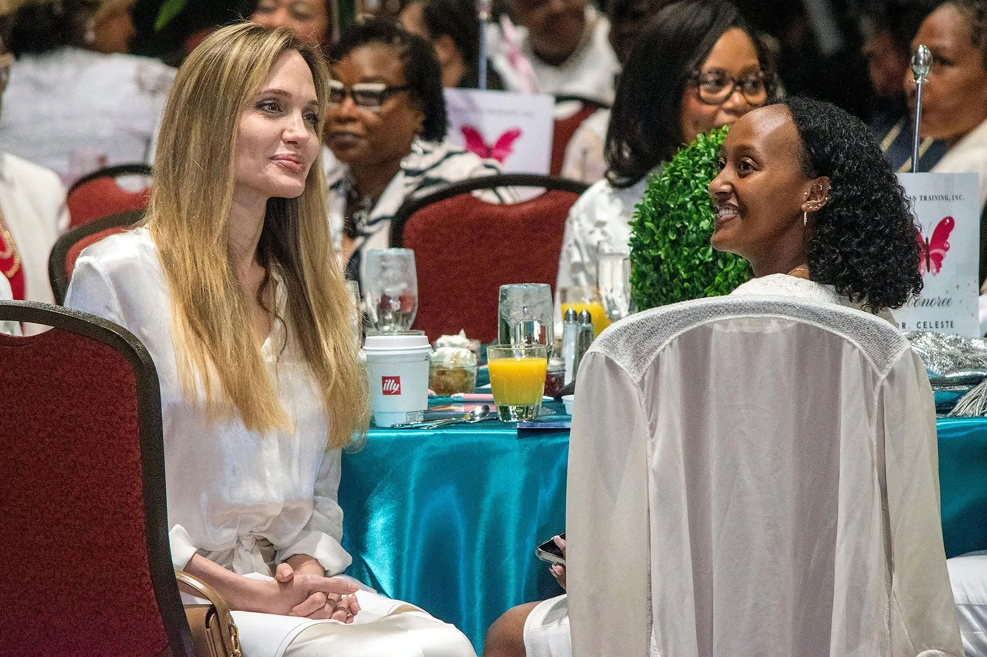 Angelina Jolie Supports Daughter Zahara as She Gives Speech at Brunch Event