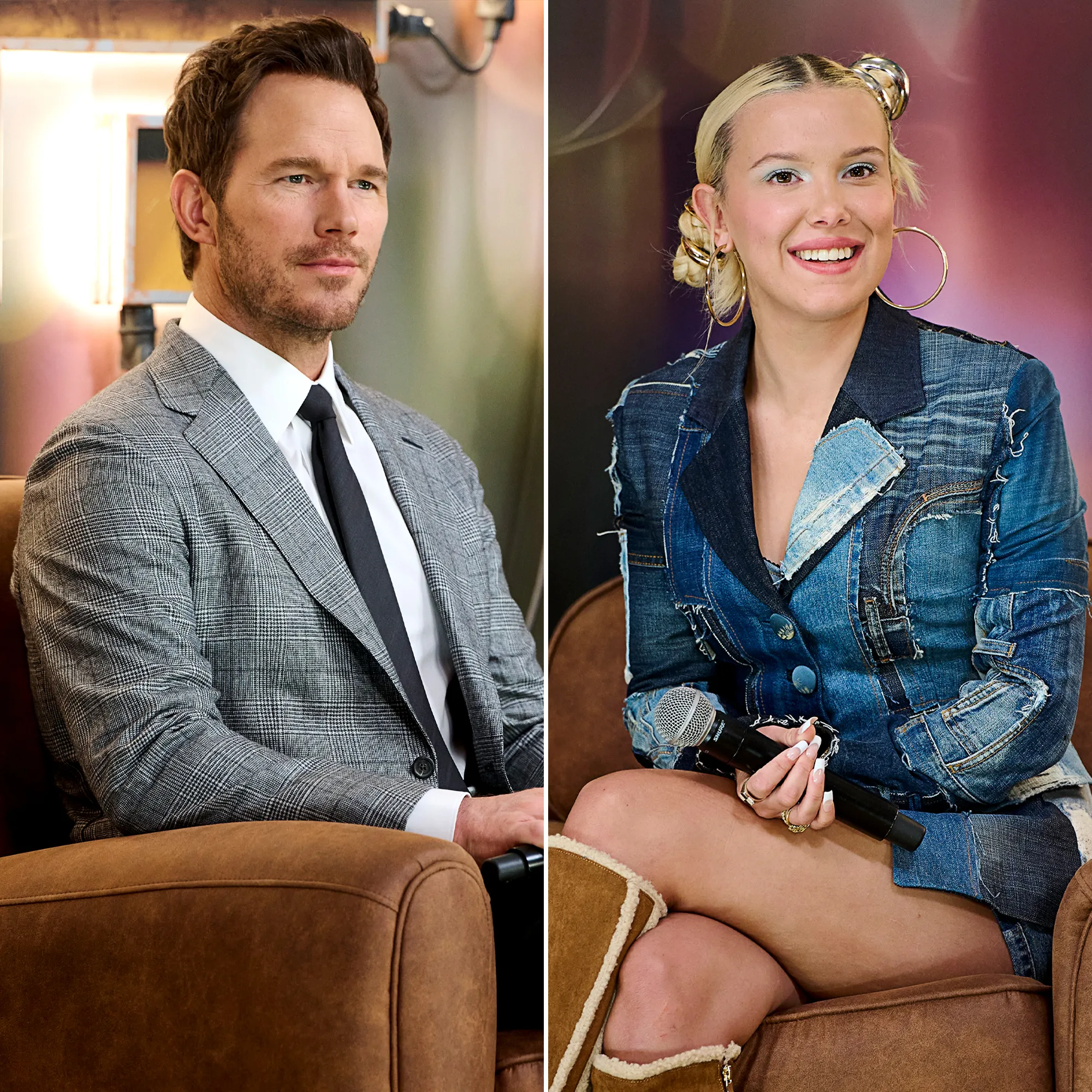 Chris Pratt Helps Millie Bobby Brown Avoid a Wardrobe Malfunction