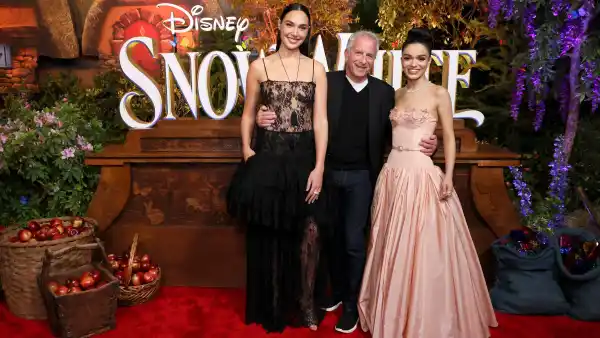 LOS ANGELES, CALIFORNIA - MARCH 15: (L-R) Gal Gadot, Marc E. Platt and Rachel Zegler attend the World Premiere of Disney's Snow White at El Capitan Theatre in Hollywood, California on March 15, 2025. (Photo by Rodin Eckenroth/Getty Images for Disney)