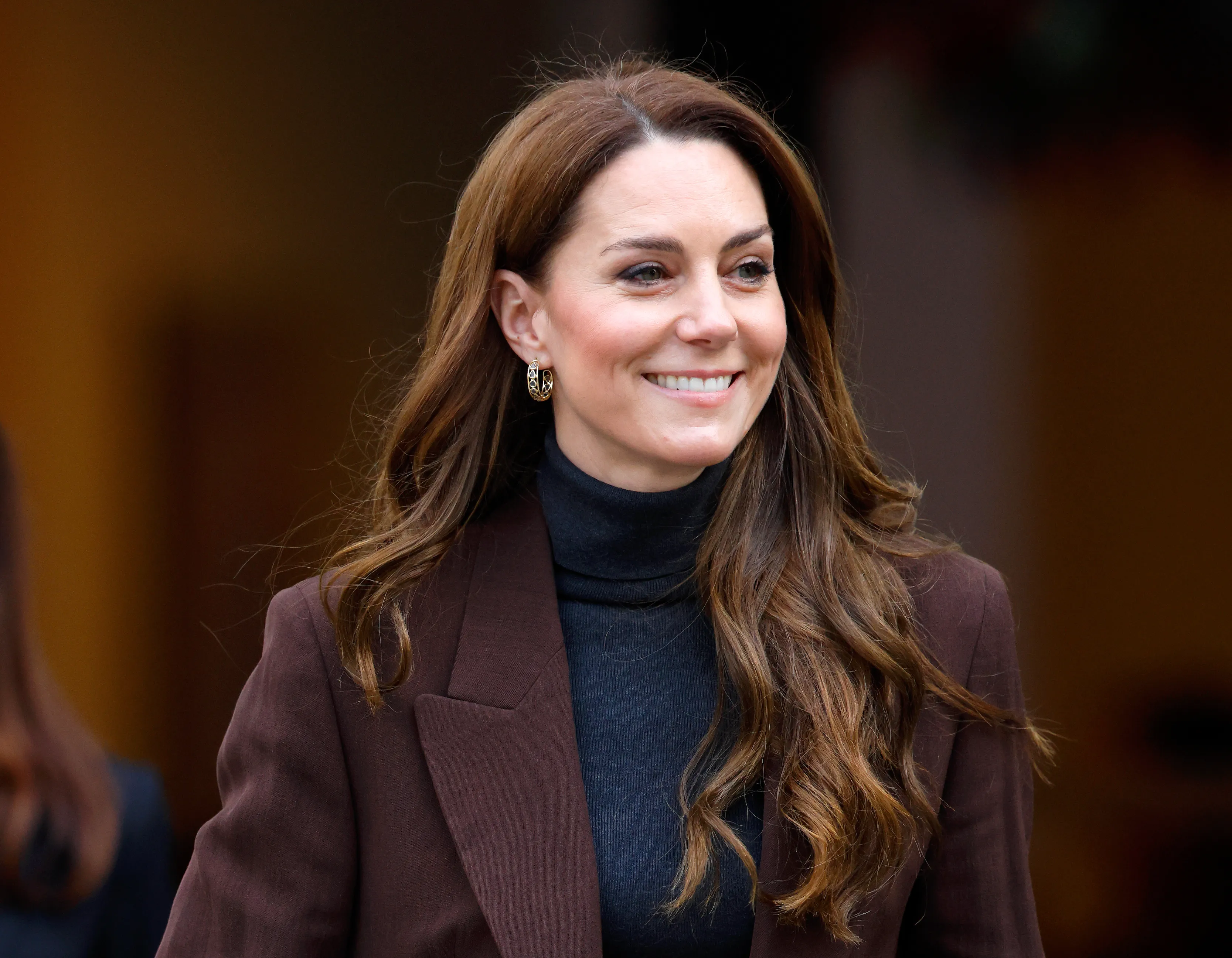 Kate Middleton in brown blazer