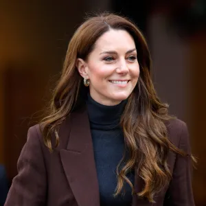 Kate Middleton in brown blazer