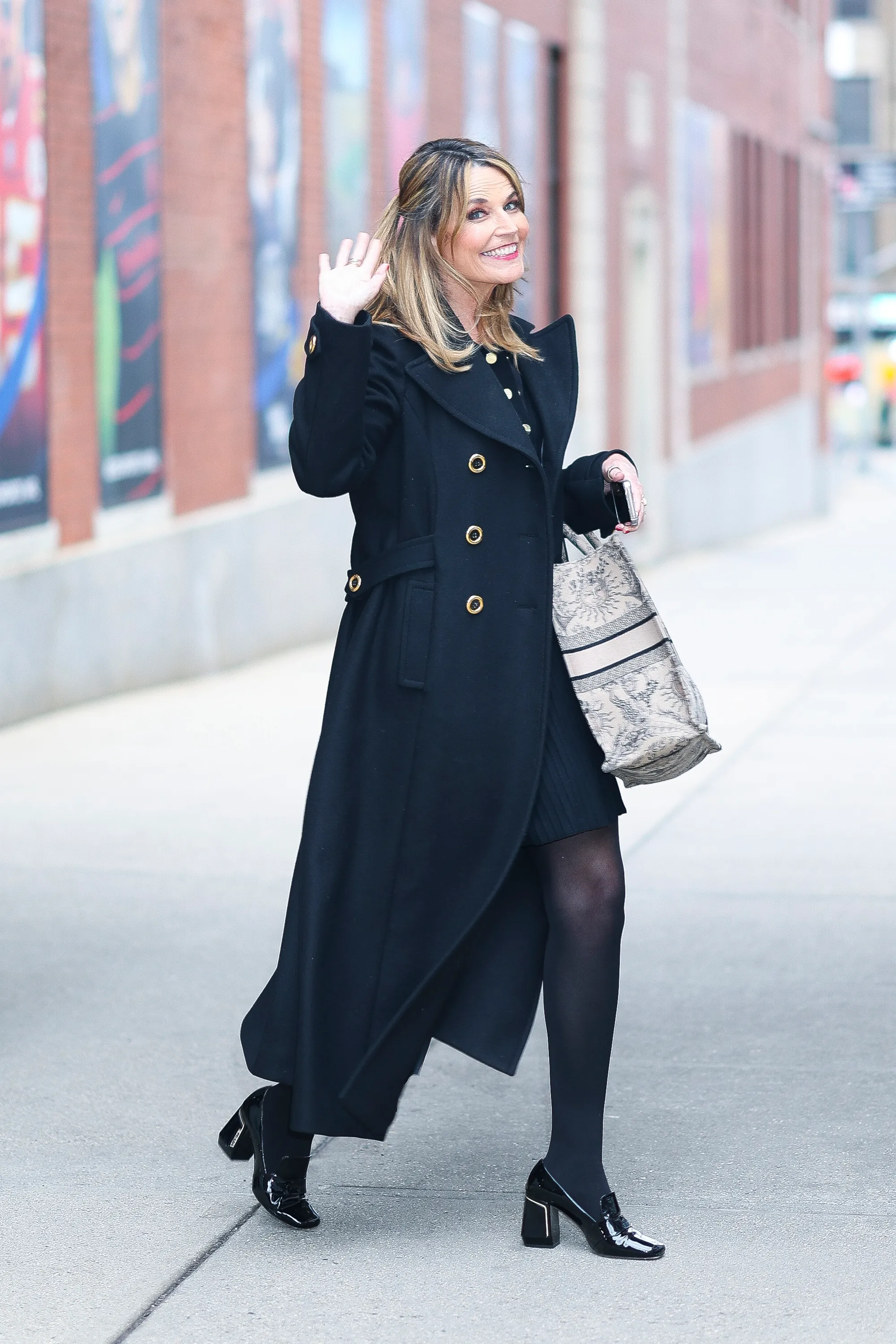 savannah guthrie in black trench coat