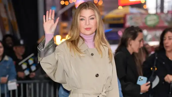 Ellen Pompeo is seen on March 17, 2025 in New York City.