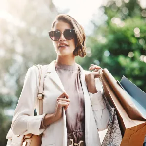 Shopping always makes her happy