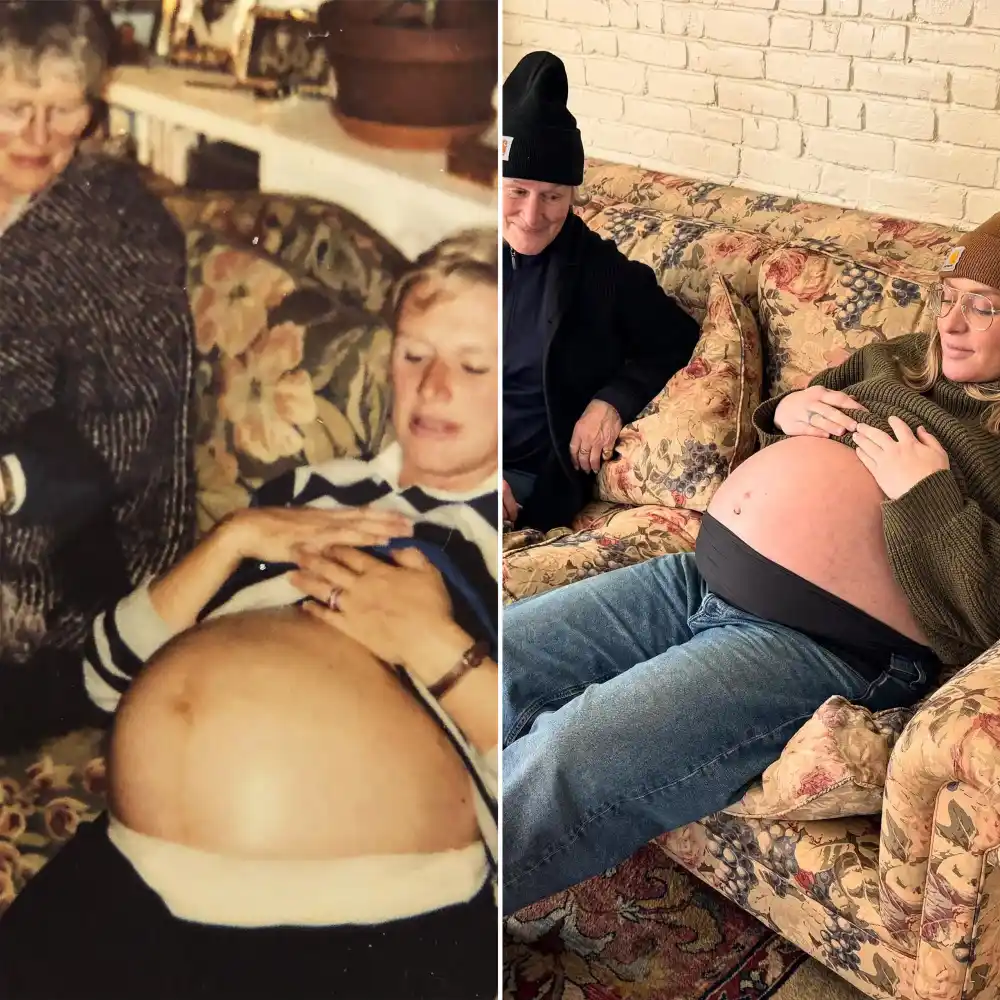 Glenn Close Daughter Annie Starke Perfectly Recreates Pregnancy Throwback Photo 2