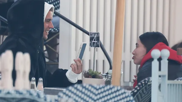 Hailey and Justin Bieber at Fathers Restaurant in Culver City on March 23