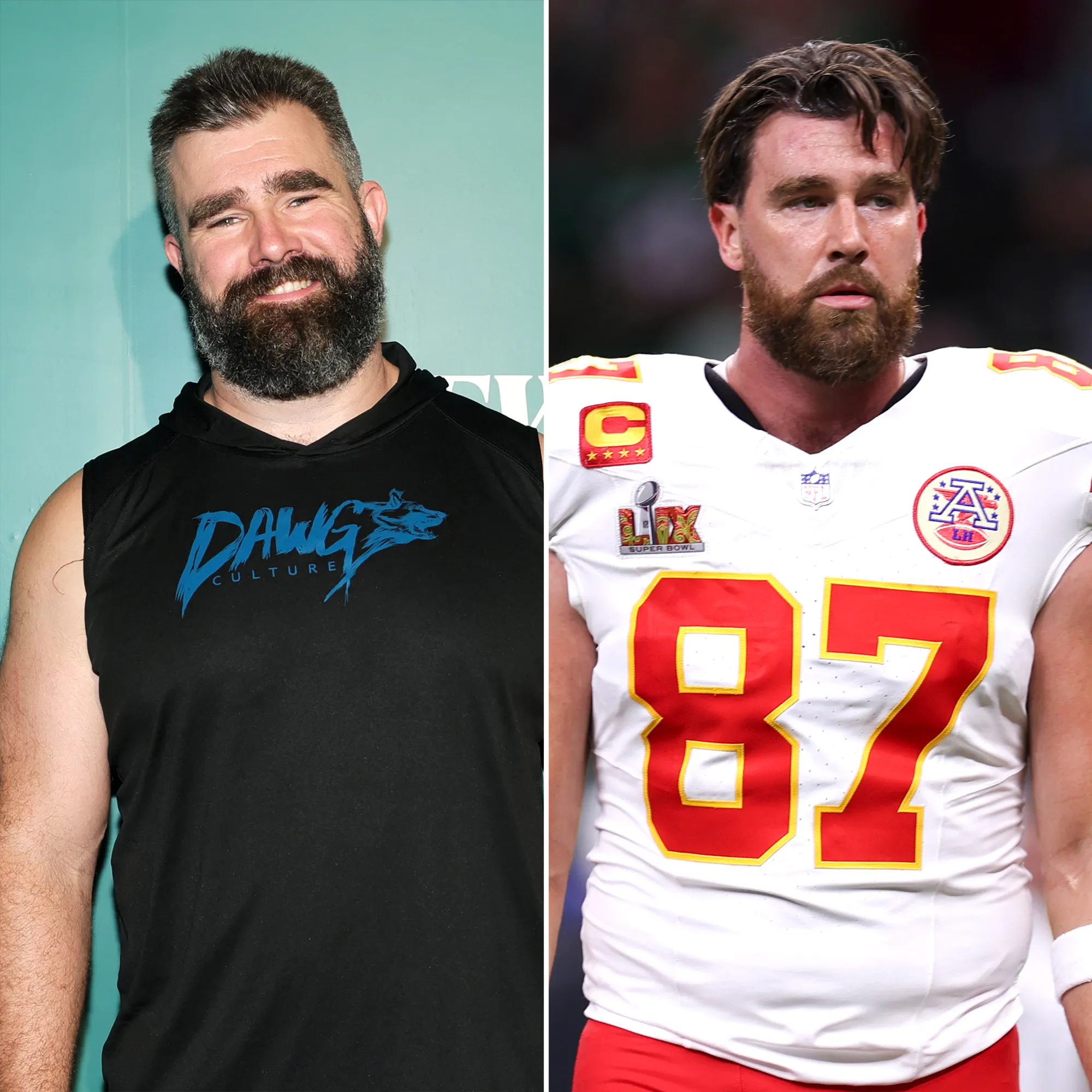 Jason Kelce Cant Believe Travis Kelce Hasn t Started Balding Yet