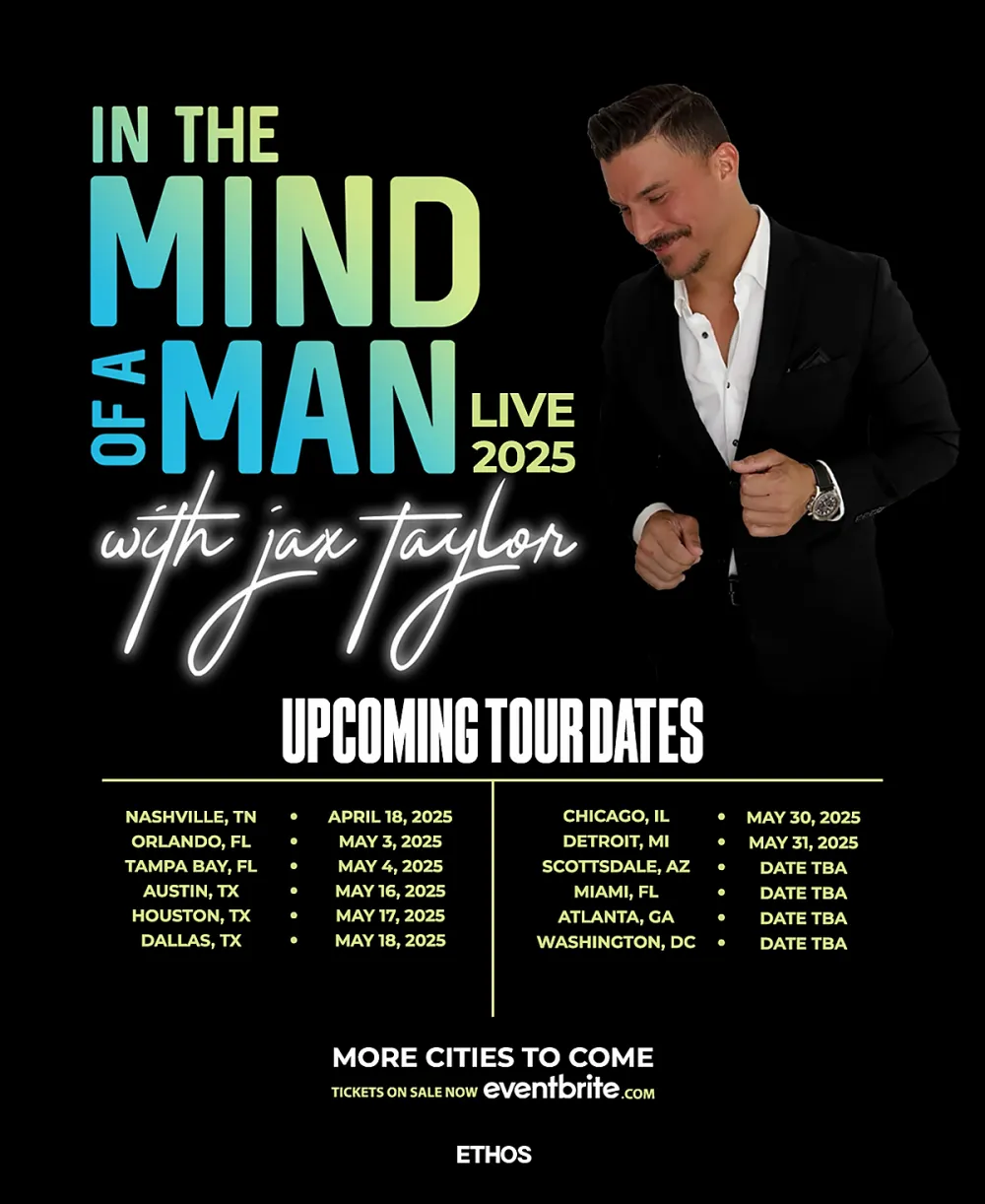 Jax Taylor In the Mind of a Man Tour Graphic