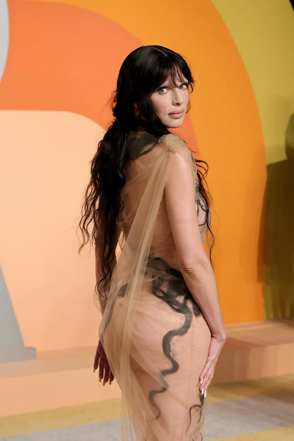 Julia Fox Leaves Little to the Imagination in a Sheer Dress at the 2025 Vanity Fair Oscar Party