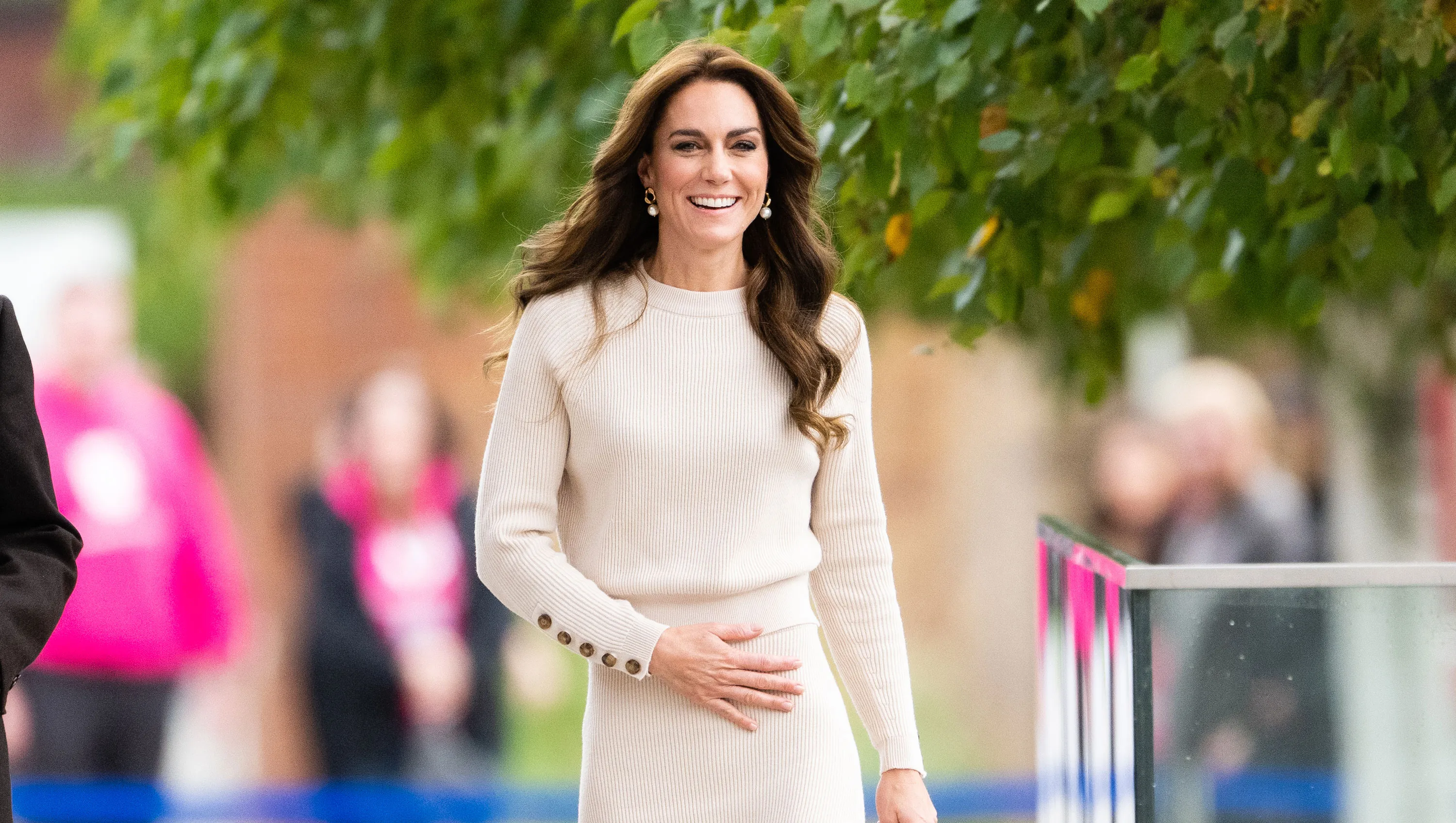 NOTTINGHAM, ENGLAND - OCTOBER 11: Catherine, Princess of Wales visits Nottingham Trent University on October 11, 2023 in Nottingham, England. The Prince and Princess of Wales are carrying out engagements across the UK to mark World Mental Health Day and to highlight the importance of mental wellbeing, particularly in young people.
