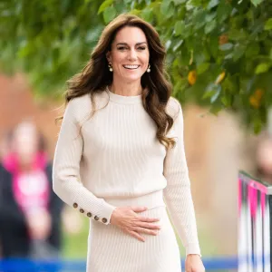 NOTTINGHAM, ENGLAND - OCTOBER 11: Catherine, Princess of Wales visits Nottingham Trent University on October 11, 2023 in Nottingham, England. The Prince and Princess of Wales are carrying out engagements across the UK to mark World Mental Health Day and to highlight the importance of mental wellbeing, particularly in young people.