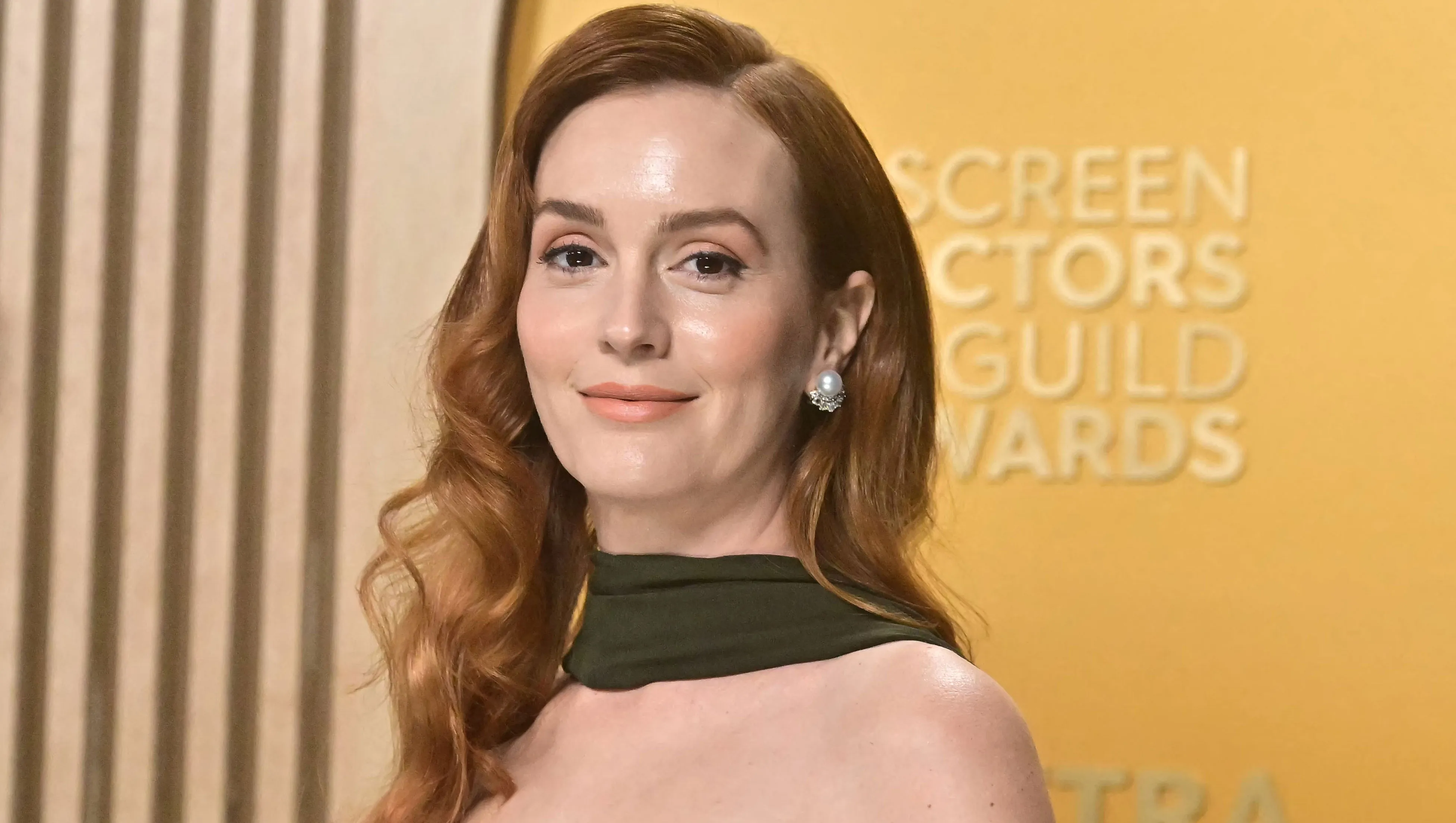 US actress Leighton Meester arrives for the 31st Annual Screen Actors Guild awards at the Shrine Auditorium in Los Angeles, February 23, 2025.