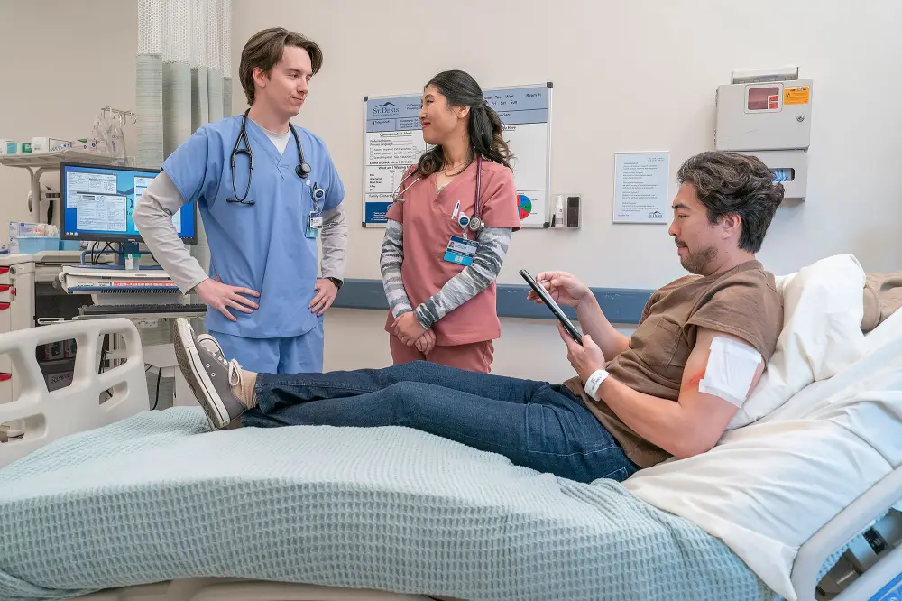 Mekki Leeper and Kahyun Kim David Chan St Denis Medical Season 1