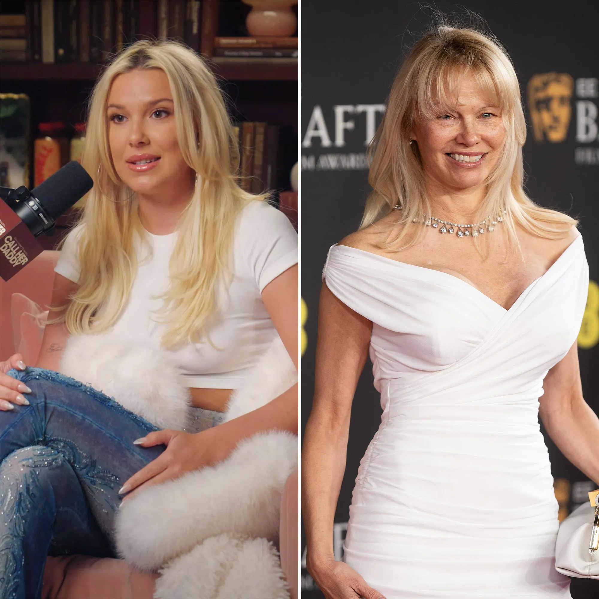 Millie Bobby Brown Borrows Pants From Pamela Anderson for 1990s Themed Electric State Press Tour