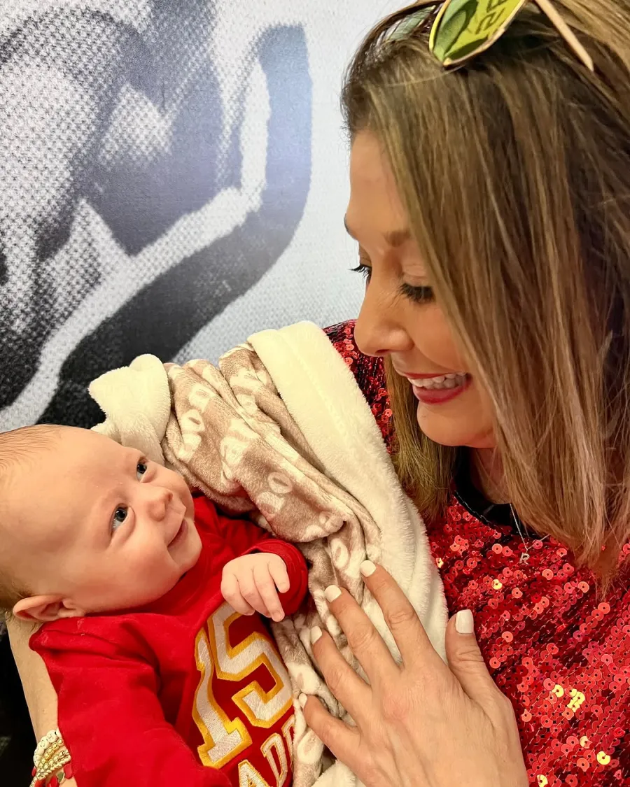 Randi Mahomes and baby Bronze